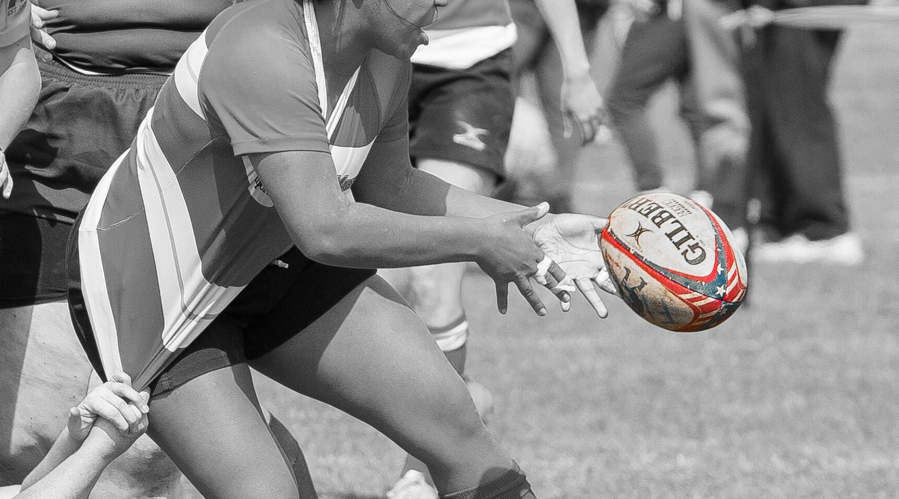 Rugby Player and USA American Flag Ball