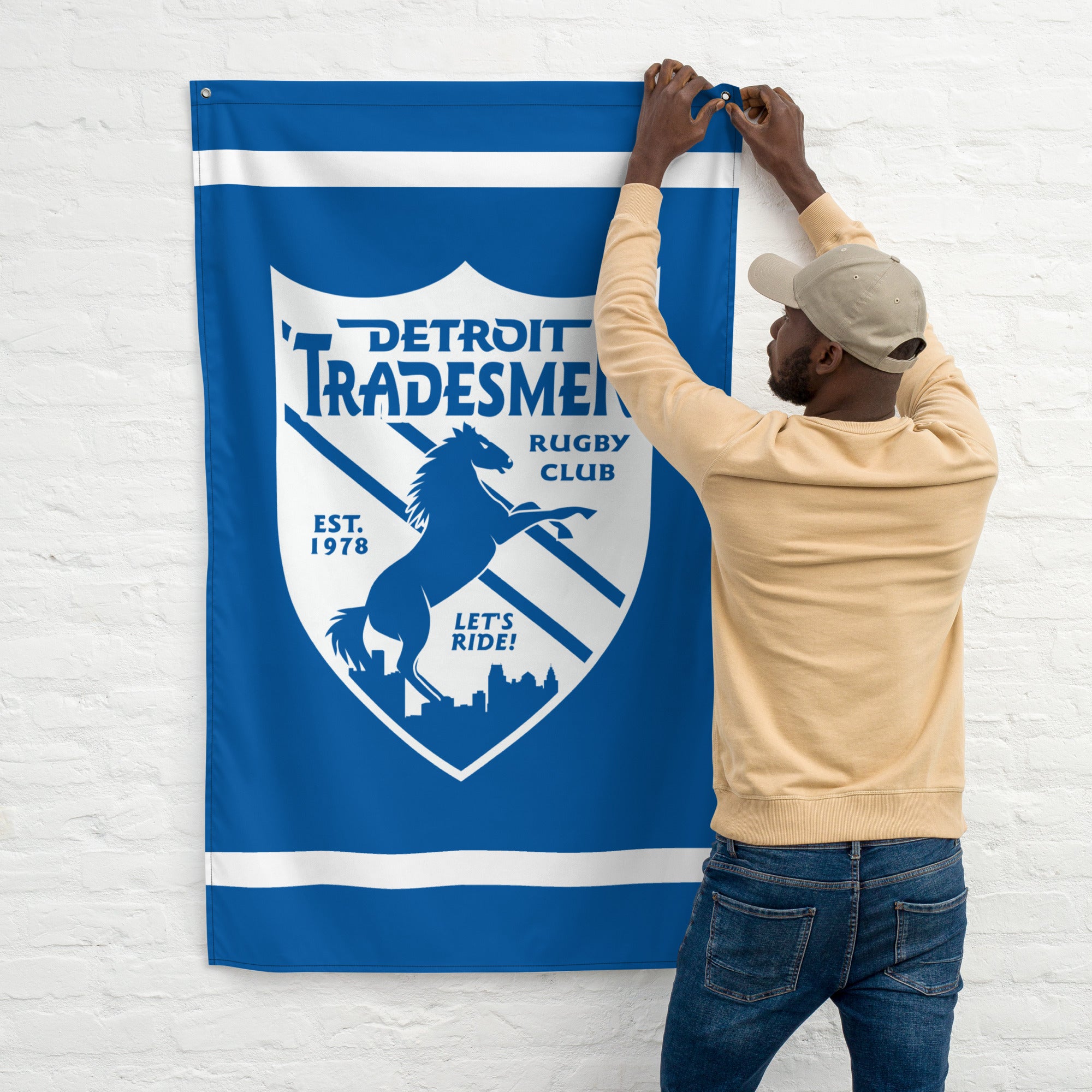 Rugby Imports Detroit Tradesmen Wall Flag