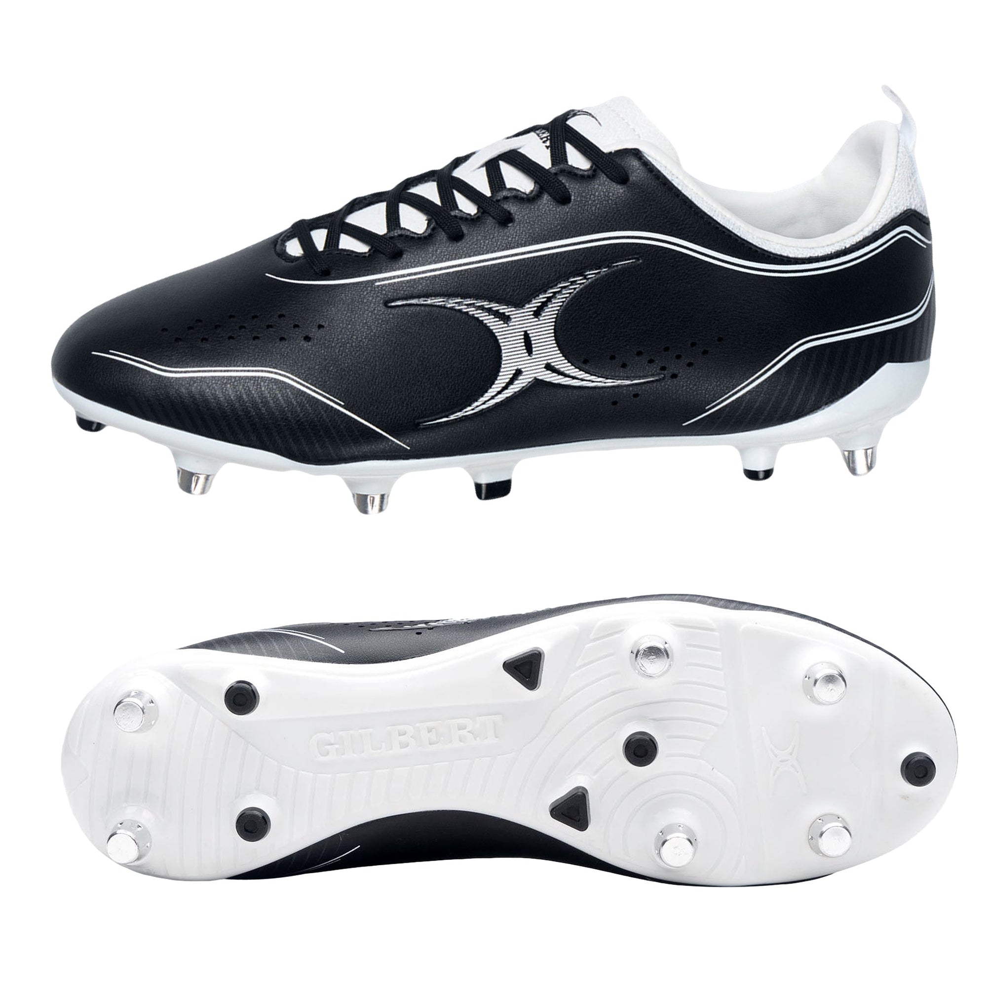 Rugby Imports Gilbert Cage Torq 6S Rugby Boot - Black