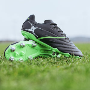 Rugby Imports Gilbert Sidestep X20 PWR 8S Rugby Boot - Black/Green