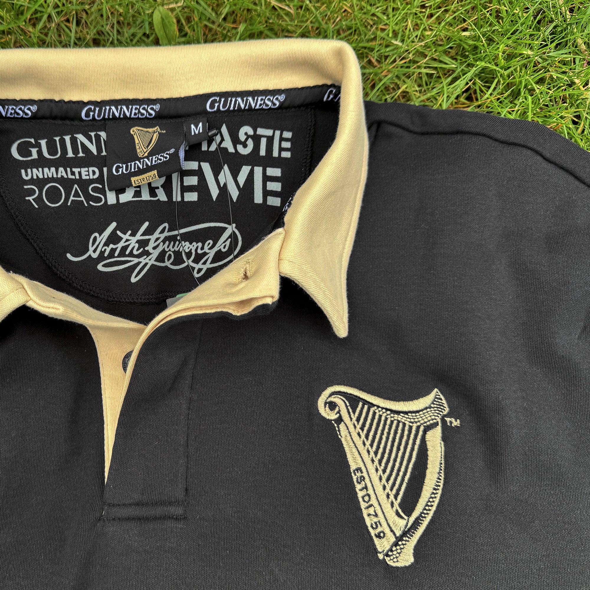 Rugby Imports Guinness Black & Cream Traditional Short Sleeve Jersey