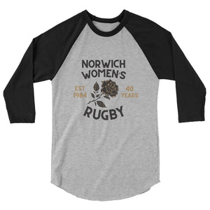 Rugby Imports Norwich Women's Rugby 40 Years Raglan 3/4 Sleeve Tee