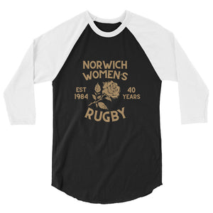 Rugby Imports Norwich Women's Rugby 40 Years Raglan 3/4 Sleeve Tee