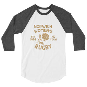 Rugby Imports Norwich Women's Rugby 40 Years Raglan 3/4 Sleeve Tee