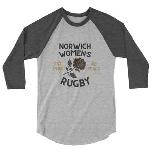 Rugby Imports Norwich Women's Rugby 40 Years Raglan 3/4 Sleeve Tee