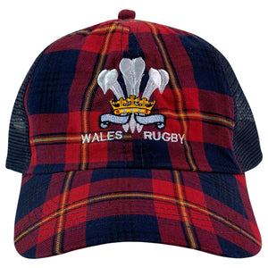 Rugby Imports Wales Rugby Plaid Trucker Cap