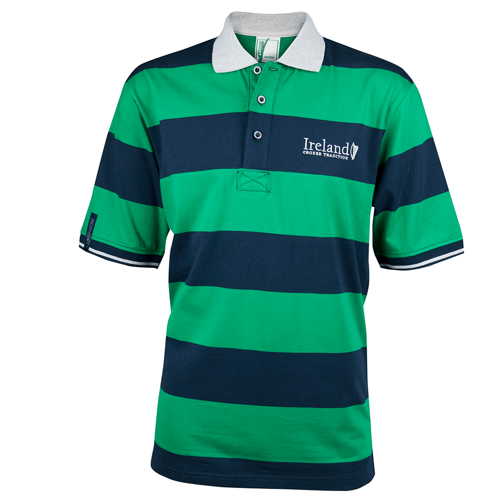 Croker Ireland Harp Striped Polo Shirt Rugby Imports