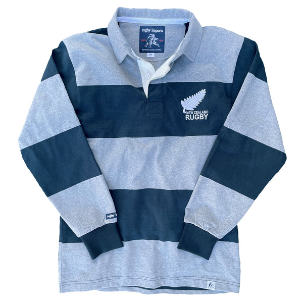 New Zealand Grey Hoops Rugby Jersey - Rugby Imports